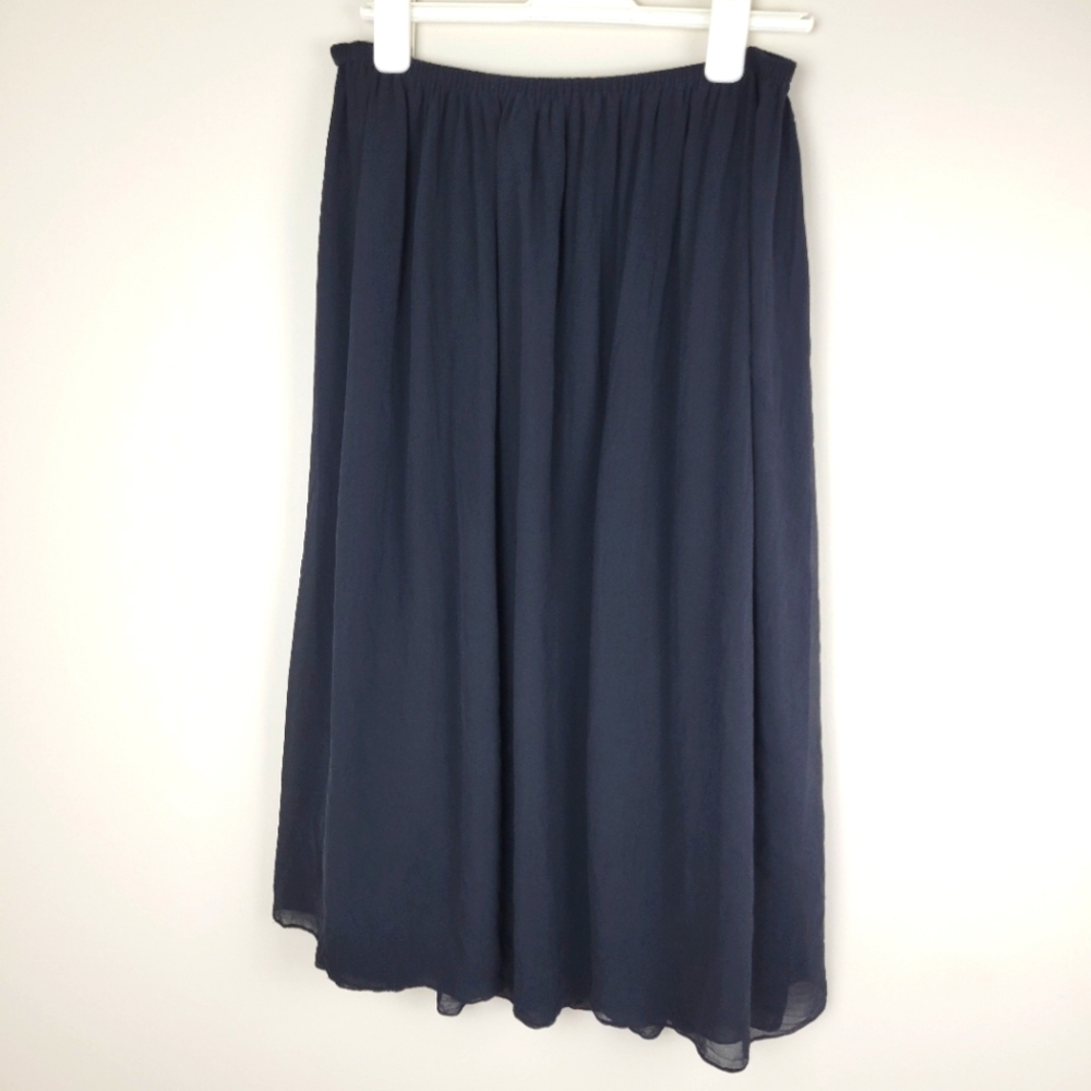 Josephine Chaus Navy Pleated Maxi Skirt